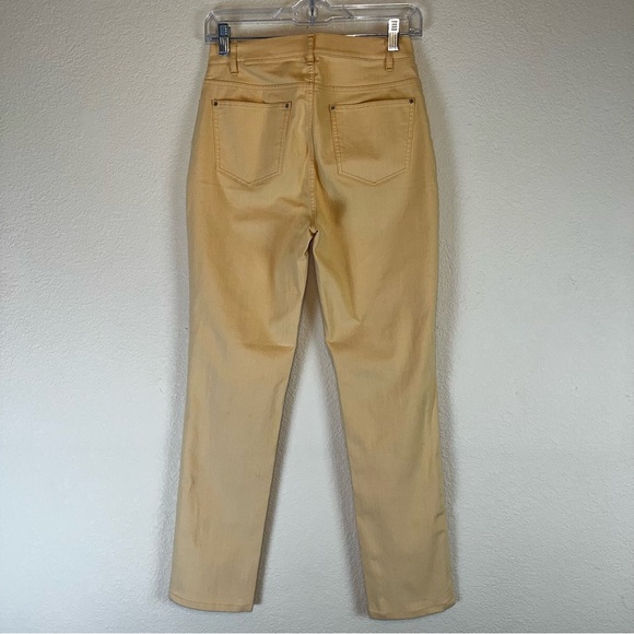 Lafayette 148 New York Thompson Straight Leg Jean Gold Yellow Sz 8 - Picture 9 of 13
